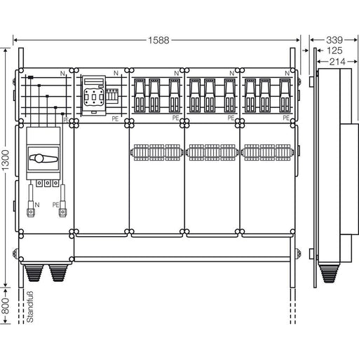 Hensel - Verteilerschrank für Energieversorgung Ladeverteiler Mi EV 44kW 9001 b. z. 9 Doppelladepu