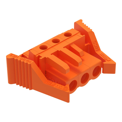 WAGO - Leiterplattensteckverbinder THT-Federleiste abgewink. 232-263/039-000 Maß 5,08mm,orange − 50 Stück