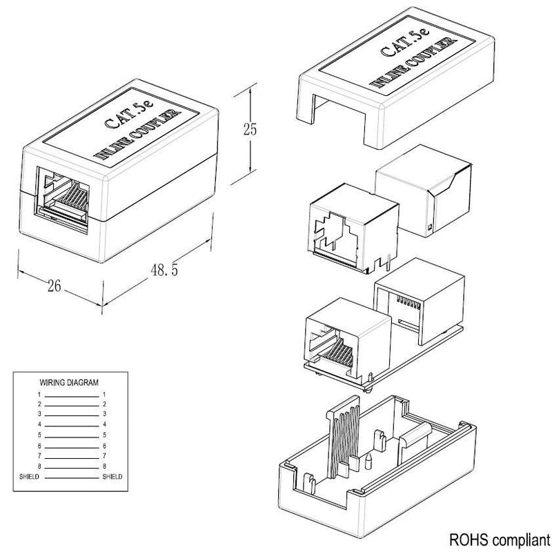 EFB-Elektronik - Modulare Kupplung Modular-Kupplung 1:1 RJ45 37529.1 Cat.5E