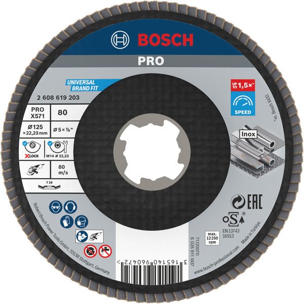 Bosch - Trenn-/Schleifscheibe PRO X571 2608619203 Fächerschleifscheibe − 10 Stück