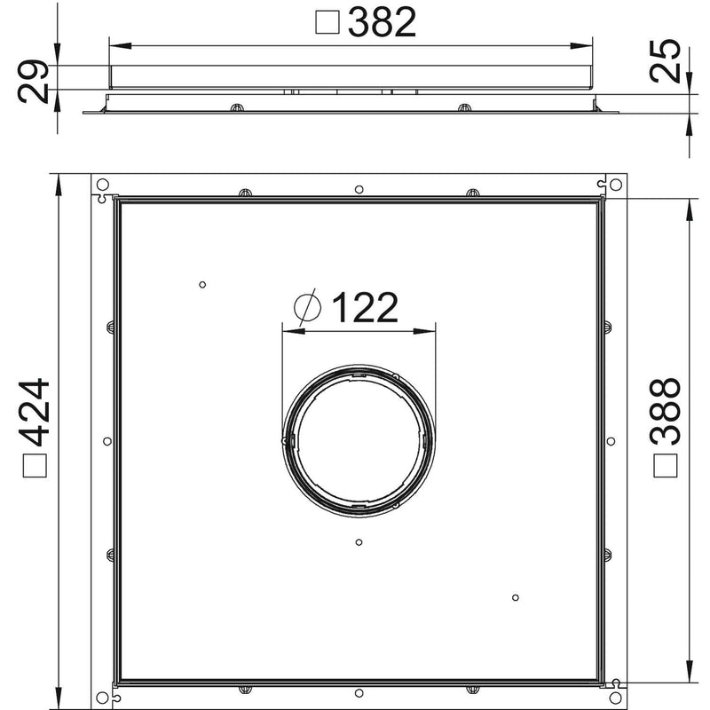 OBO Bettermann - Kassettenrahmen mit Kassette Rahmenkassette RKF3 V3 25 383x383x25mm