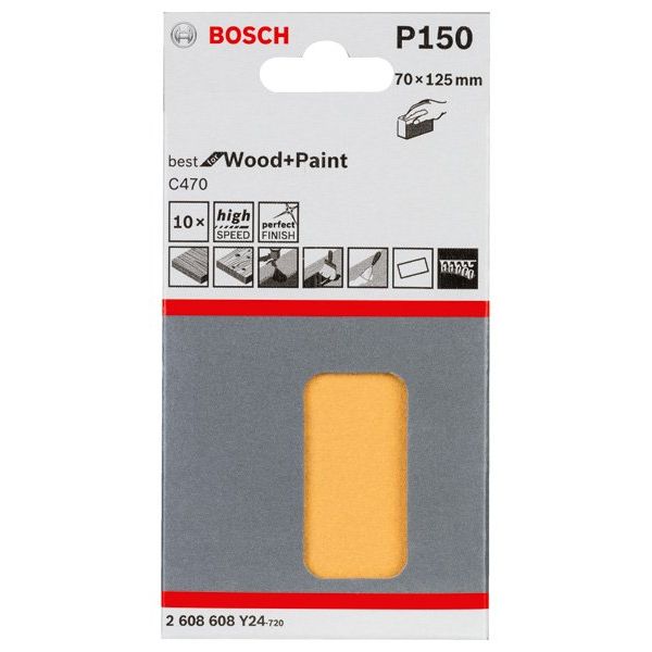 Bosch - Schleifpapier/Schleifvlies Schleifblatt 2608608Y24 C470, 10er-Pack