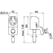 DEHN - Anschlusselement für EuK-Vorrichtung Kugelkopfhaube KKH 25 SQ D25mm, starr
