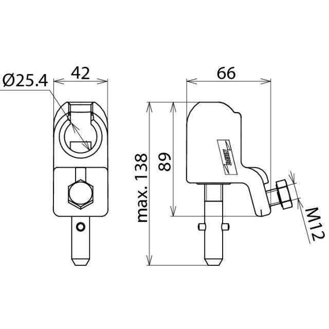 DEHN - Anschlusselement für EuK-Vorrichtung Kugelkopfhaube KKH 25 SQ D25mm, starr
