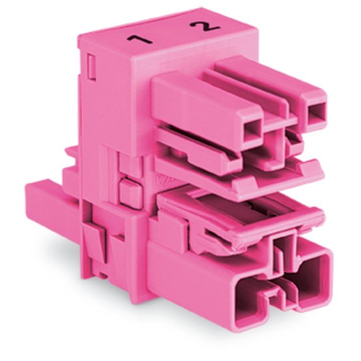 WAGO - Kompaktverteiler für steckbare Gebäudeinstallation h-Verteiler 2-polig 770-1610 Kod. B,pink − 50 Stück
