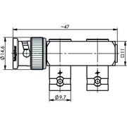 Telegärtner - Koax-Kupplung BNC T-Stück (M-F-F) 100023581 50 Ohm − 5 Stück