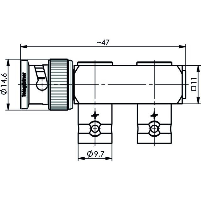 Telegärtner - Koax-Kupplung BNC T-Stück (M-F-F) 100023581 50 Ohm − 5 Stück