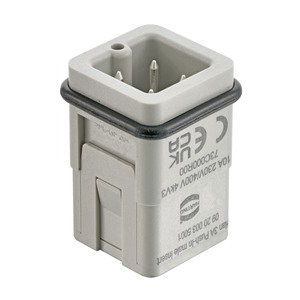 Harting - Kontakteinsatz für Rechtecksteckverbinder Einsätze, Push-In, Stift, 09200035001 Polycarbonat (PC) − 1 Stück