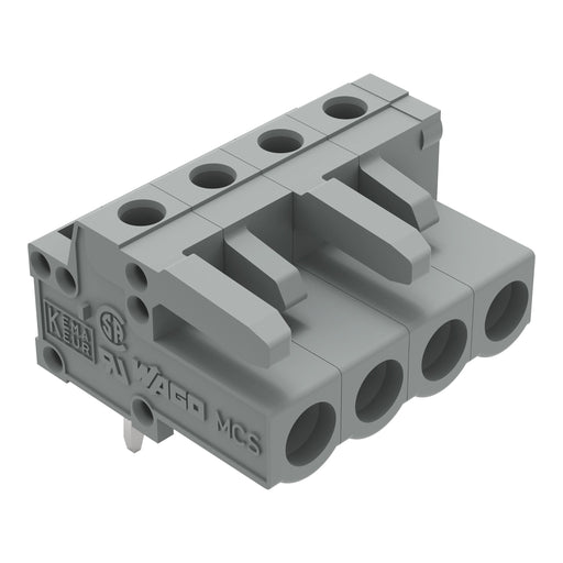 WAGO - Leiterplattensteckverbinder THT-Federleiste abgewink. 232-234 Rastermaß 5mm,grau − 100 Stück