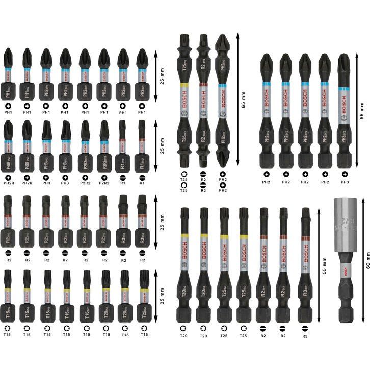 Bosch - Bit-Set PRO Impact Schrauberbit 2608521U88VE(48) Set, 48-tlg