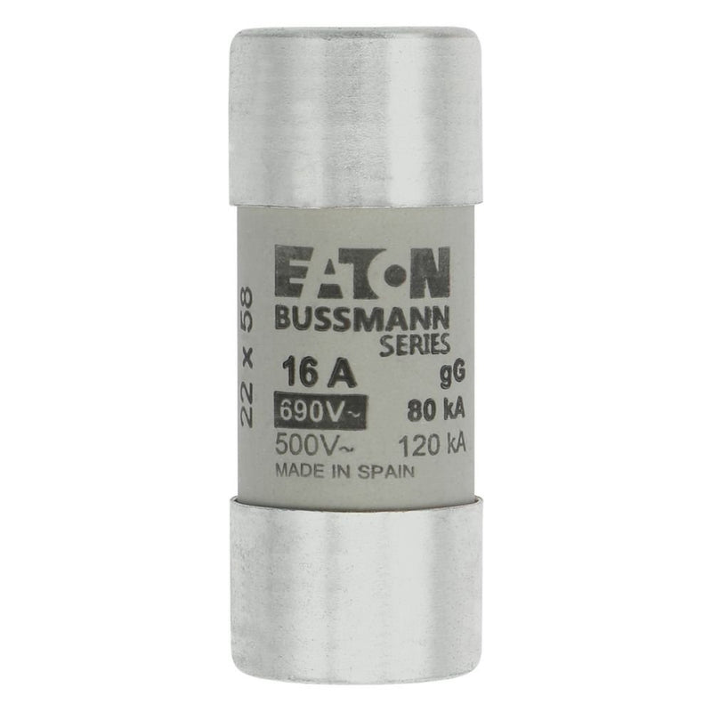 Eaton - Zylindrische Sicherung Sicherungseinsatz Nieders. CYLINDRICA#C22G16 16A AC 690V 80kA − 10 Stück