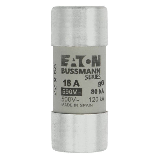 Eaton - Zylindrische Sicherung Sicherungseinsatz Nieders. CYLINDRICA#C22G16 16A AC 690V 80kA − 10 Stück