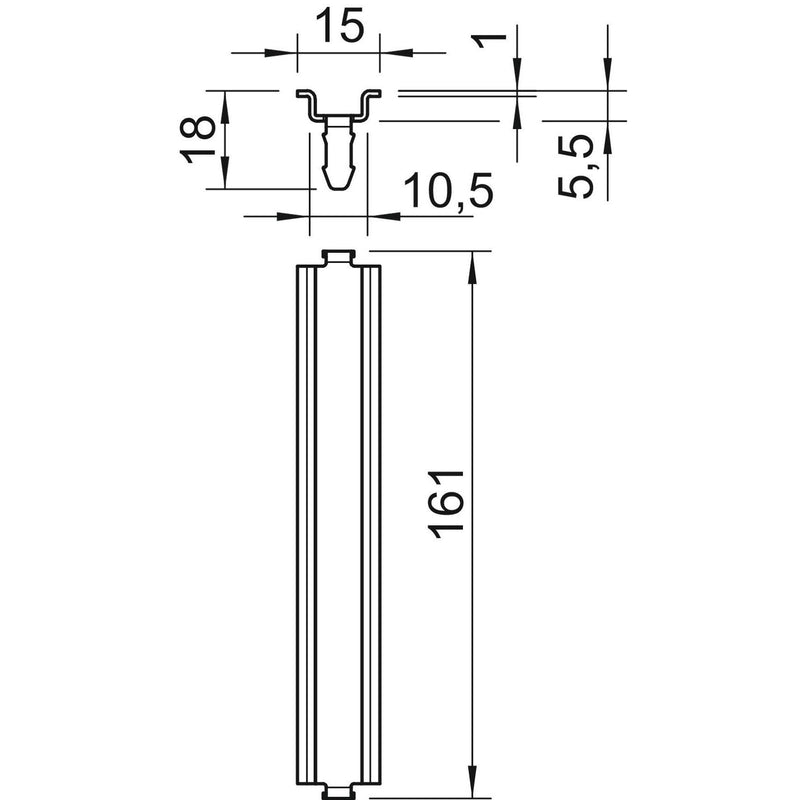 OBO Bettermann - Tragschiene Hutschiene 46277 T350 Q GTP 161x15x7,5mm − 10 Stück