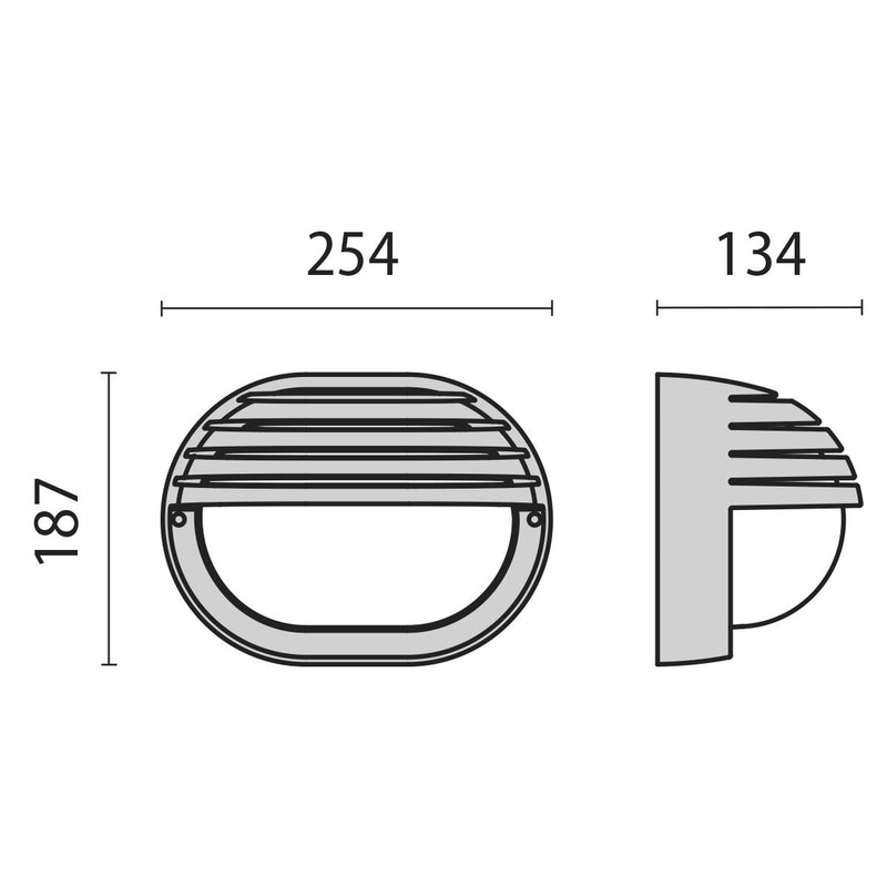 Performance in Light - Decken-/Wandleuchte Wandleuchte EKO 19/GRILL E27 sw