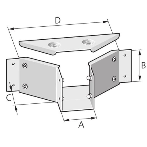 Pflitsch - Flachwinkel für Leitungführungskanal T-Flansch TFDF 200/100 VAG − 1 Stück by Pflitsch
