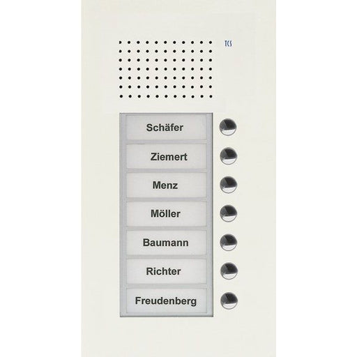 TCS Tür Control - Türstation für Türkommunikation Audio Außenstation PUK 7 PUK07/1-WS Tasten 1spaltig UP w