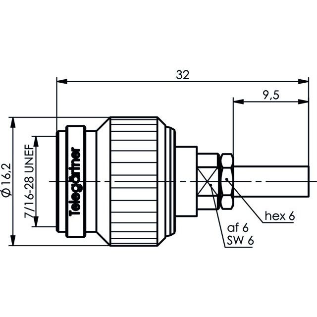Telegärtner - Koax-Steckverbinder TNC-Kabelstecker 50Ohm 100023739 cr/cr, G3 (RG178B/U)