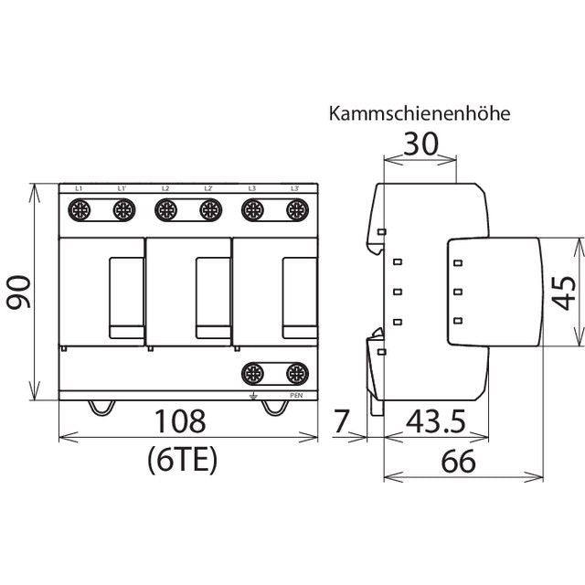 DEHN - Kombi-Ableiter für Energietechnik Kombi-Ableiter DV M TNC 255 DEHNventil M