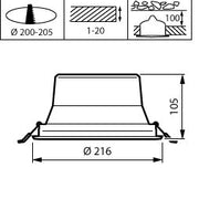 Philips Lighting - Downlight/Strahler/Flutlicht LED-Downlight DN142B #10908700 3000K, DALI, EB3h