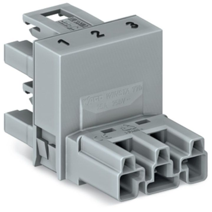 WAGO - Kompaktverteiler für steckbare Gebäudeinstallation h-Verteiler 3-polig 770-1661 Kod. B,grau − 50 Stück