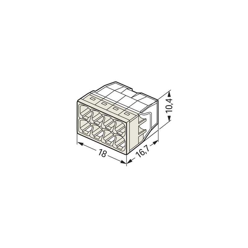 WAGO - Steckklemme Verbindungsdosenklemme 2273-208 8x 0.5-2.5 − 50 Stück