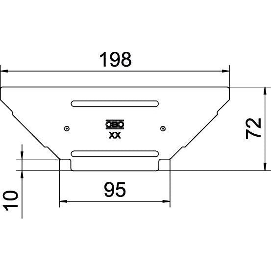 OBO Bettermann - Deckel Anbau-Abzweigstück für Kabeltragsystem Deckel f. Anbau-Abzweigst. RAAD 100 A2 B100mm, rostfrei A2