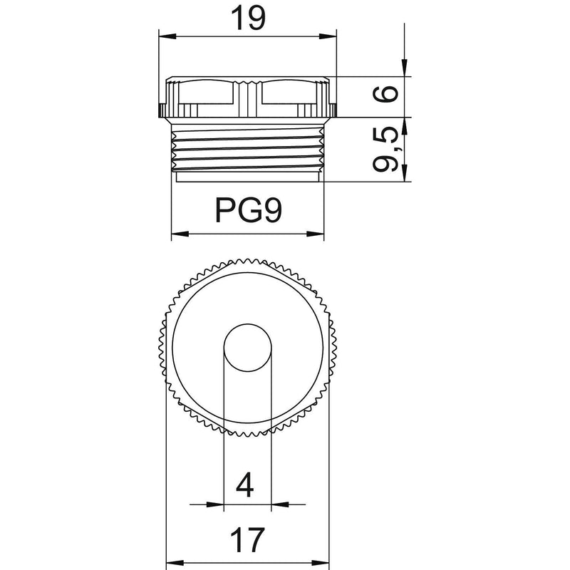 OBO Bettermann - Kabeleinsteckstutzen Einschraubnippel 90 PG 9 DSMB − 100 Stück