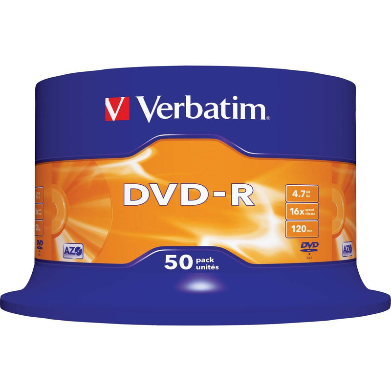 Verbatim - Speichermedium digital DVD-R 4.7GB/120Min/16x 43548 (VE50) Cakebox (50 Disc)