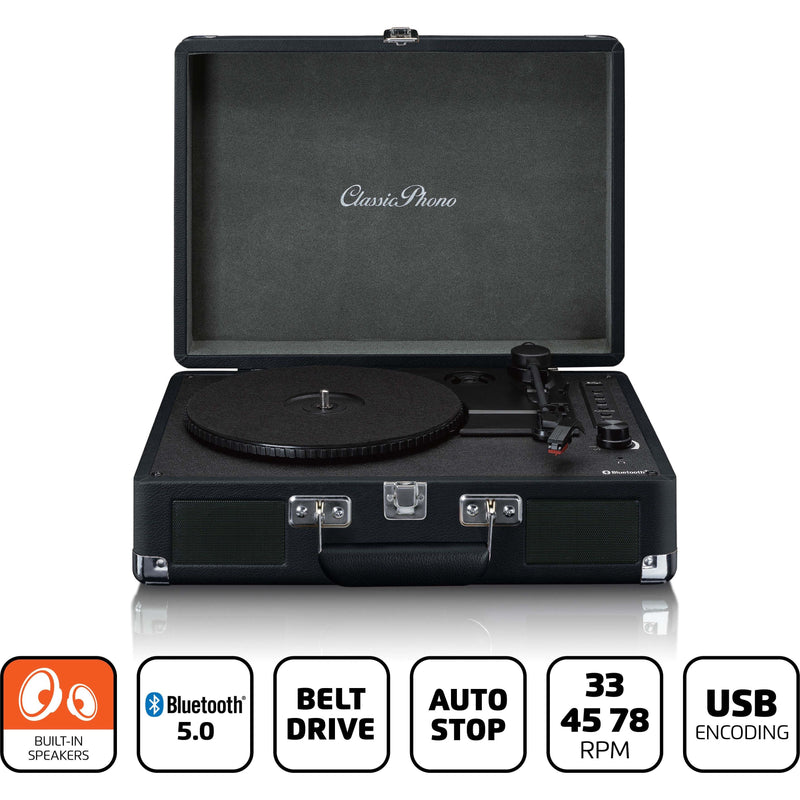 CLASSIC PHONO - Schallplattenspieler Koffer-Plattenspieler TT-115BK Retro,BT