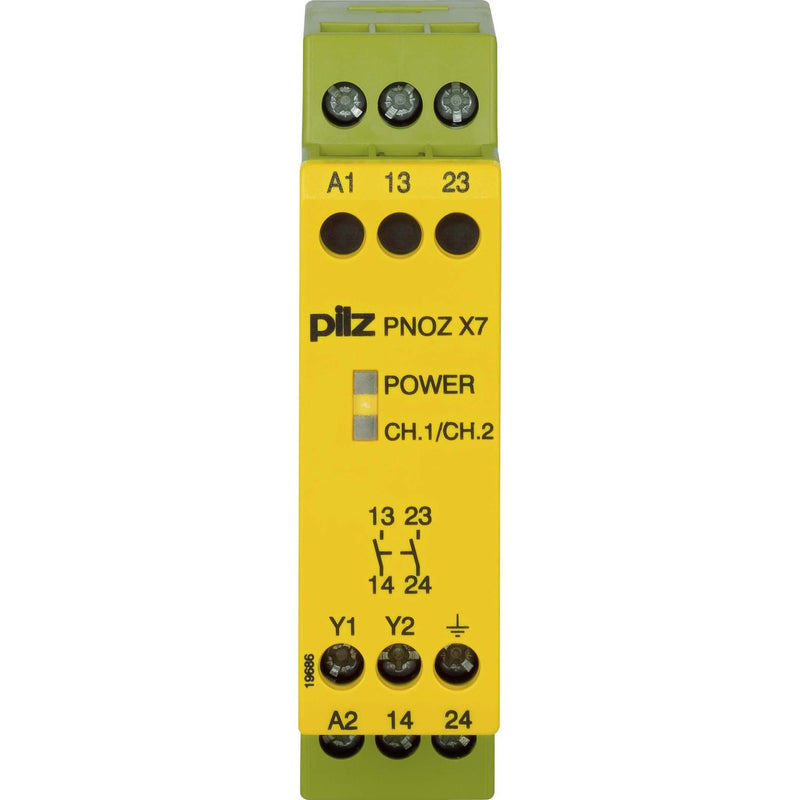 Pilz - Gerät zur Überwachung von sicherheitsgerichteten Stromkreisen Not-Aus-Schaltgerät PNOZ X7 #774054 115VAC 2n/o
