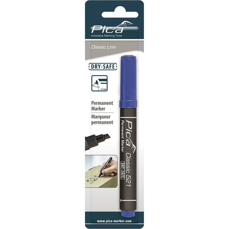 Pica-Marker - Markierungsstift Permanent Marker 521/41 blau, 2-6mm − 10 Stück