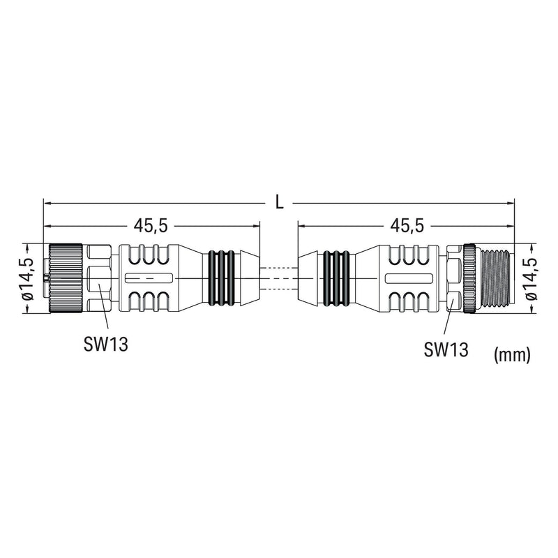 WAGO - Konfektioniertes Sensor-Aktor-Kabel Sensor-/Aktorleitung 756-6401/030-003 M12A-Buchse, axial − 1 Stück