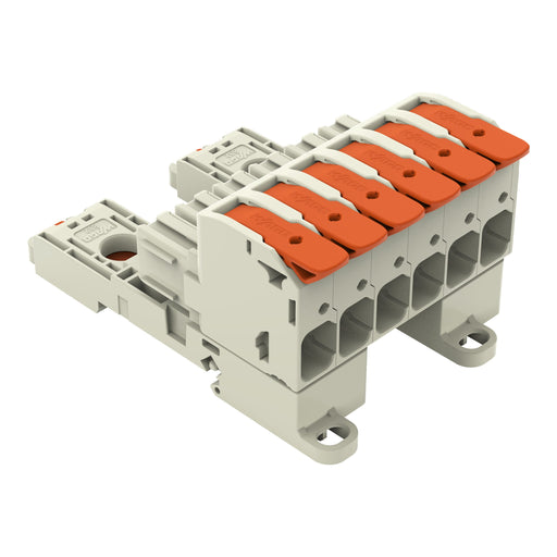 WAGO GmbH & Co. KG - Ein- und mehrpolige Klemmenleiste 1-Leiter-Federleiste,Hebel 832-1106/306-000 PushinCAGECLAMP,lgr − 5 Stück