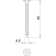 OBO Bettermann - Holz-/Spanplattenschraube Sprintschraube 4759T 4.5x40 − 200 Stück