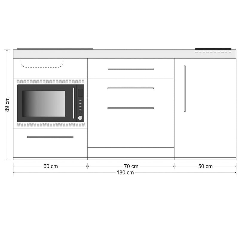 Stengel - Mini-Küche Miniküche Premiumline MPGSMOSBR180KSGKFrBl Bordeauxrot