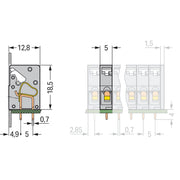 WAGO - Leiterplattenklemme Anreihbare Leiterplattenk. 741-901 Drücker,2,5mm²,gr − 100 Stück