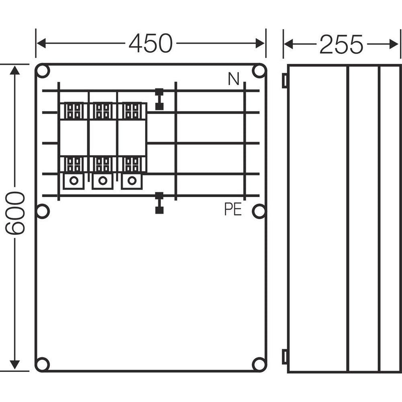 Hensel - Sicherungslasttrennschalter mit Gehäuse Mi-NH-Sicherungsgehäuse Mi 6677 1xNH2 3p., 630A, 5p