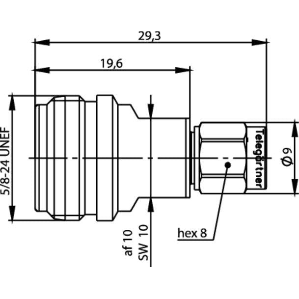 Telegärtner - Koax-Kupplung Adapter N-SMA (F-M) 100024201 50Ohm, TA