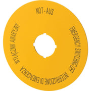 Eaton - Bezeichnungsschild für Befehlsgeräte Schild Not-Aus D=90mm gelb M22-XAK5 PL, EN, DE, IT