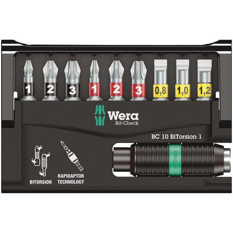 Wera - Bit-Set Bit-Check Rapidaptor 056374 Satz 10-tlg