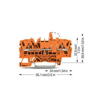 WAGO - Trenn- und Messtrenn-Reihenklemme Trennklemme 2002-1672/401-000 Messerhalter orange − 50 Stück