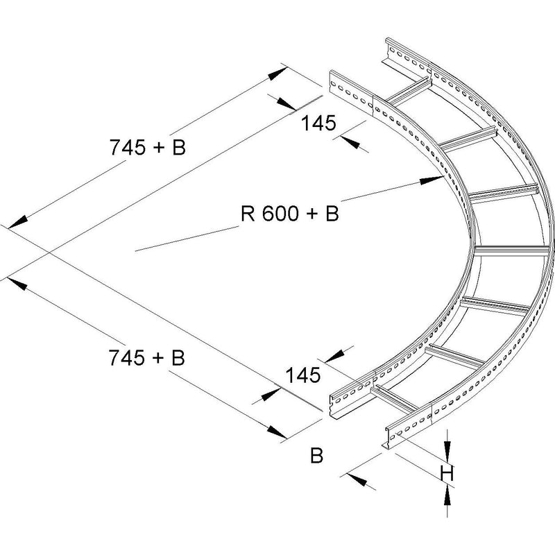 Niedax - Bogen für Kabelleiter Großer Bogen KLBG 60.303 F