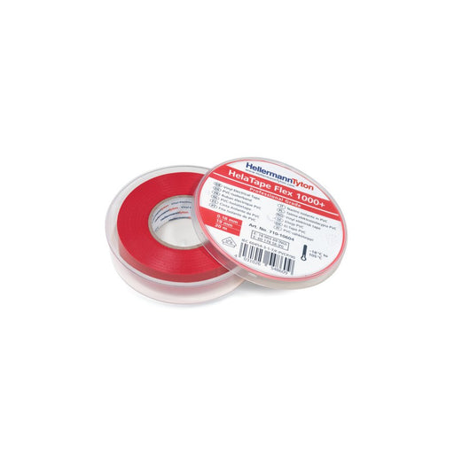 HellermannTyton - Klebeband Premium PVC-Isolierband FLEX1000+19x20 RD 19mmx20m, rot