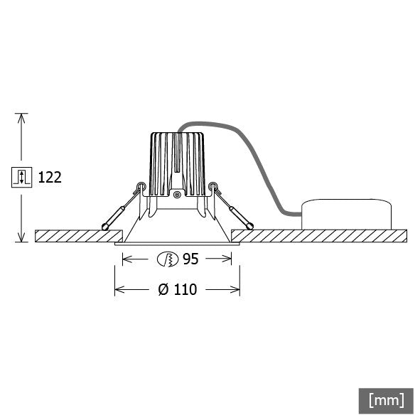 LTS Licht&Leuchten - Downlight/Strahler/Flutlicht LED-Einbaustrahler VTRL 12.0530.60 sw 3000K, schwarz