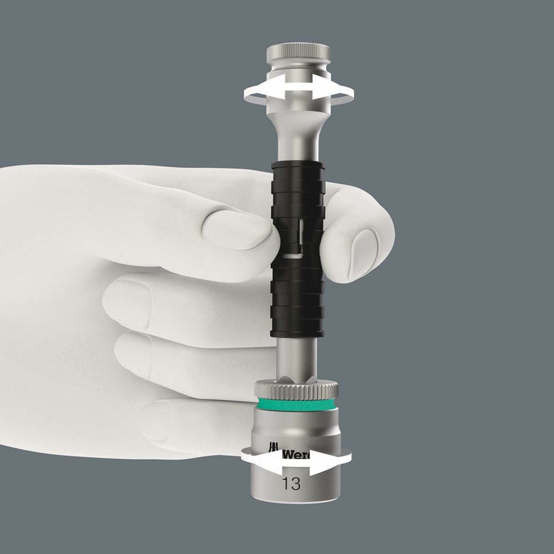 Wera - Verlängerung für Steckschlüssel-Einsätze, Steckschlüssel, Knarren Zyklop-Verlängerung 8796 SC flexible-lock