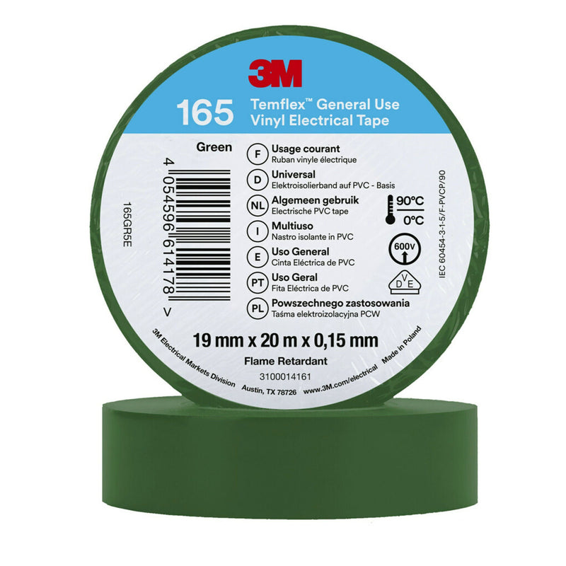 3M - Klebeband PVC Elektro-Isolierband Temflex165 grü19X20 165GR5E