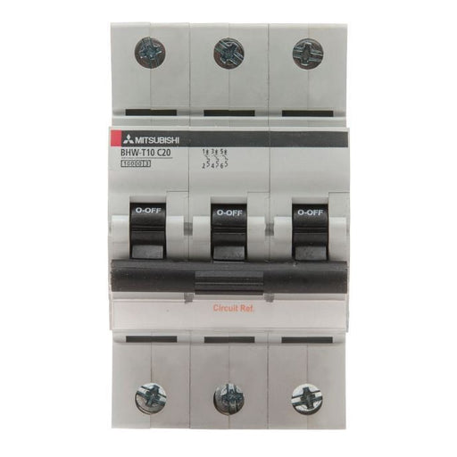 Mitsubishi Electric - Leitungsschutzschalter Sicherungsautomat BHW-T10 3P Type D 6A 3-polig − 1 Stück by Mitsubishi Electric
