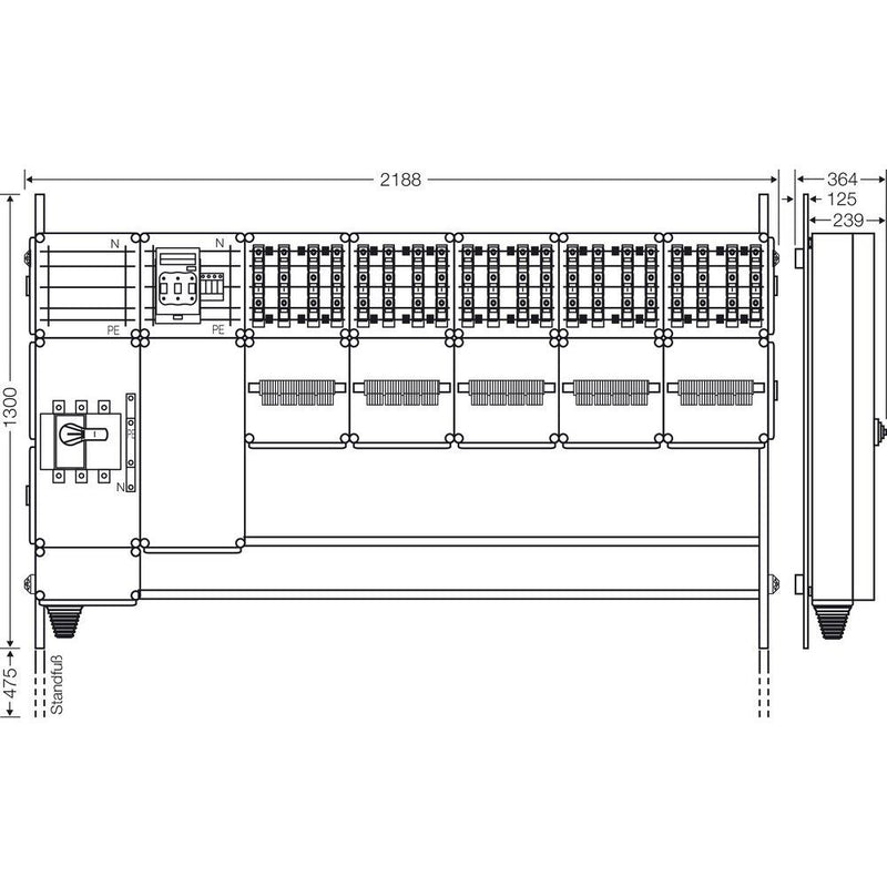 Hensel - Verteilerschrank für Energieversorgung Ladeverteiler Mi EV 22kW 20001 f.20 Ladep. a 22kW