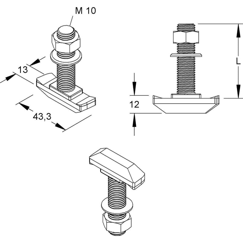 Niedax - Hammerkopfschraube Hakenkopfschraube HK 610/40