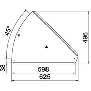 OBO Bettermann - Deckel Bogen für Kabeltragsystem Deckel für 45Grad-Bogen RBD 45 600 DD B600mm, bandverzinkt